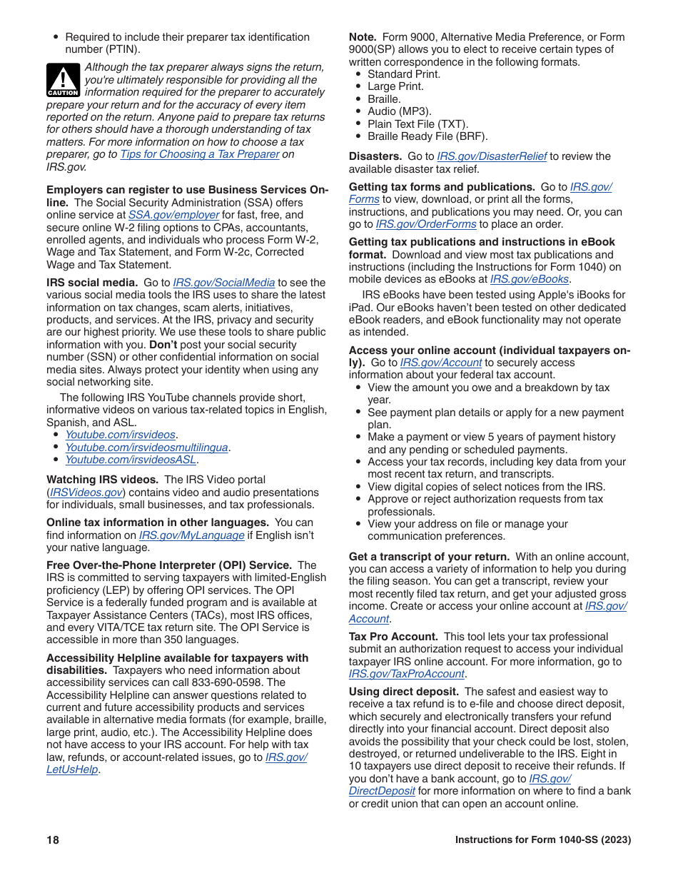 Instructions for IRS Form 1040-SS U.S. Self-employment Tax Return (Including the Additional Child Tax Credit for Bona Fide Residents of Puerto Rico), Page 18