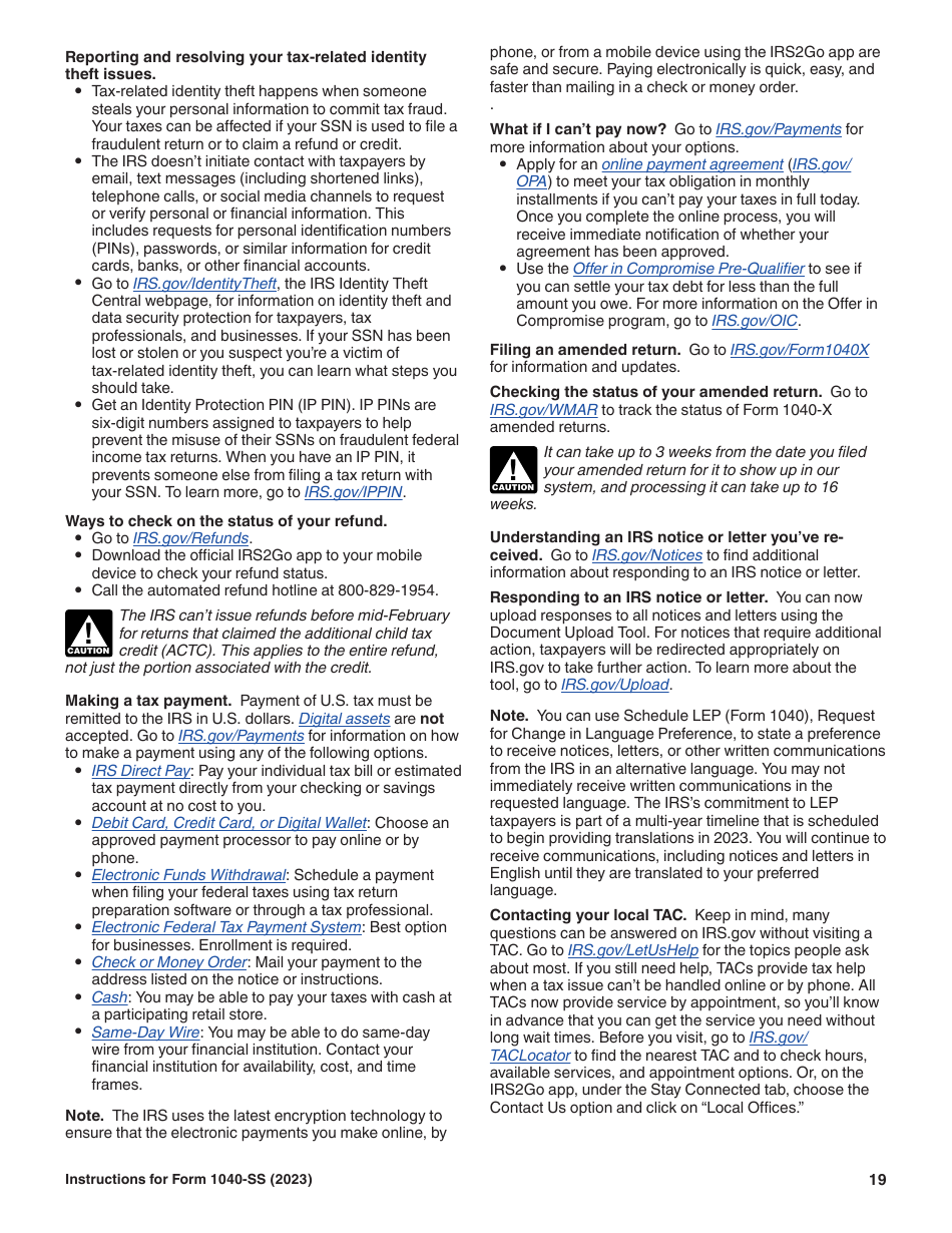 Instructions for IRS Form 1040-SS U.S. Self-employment Tax Return (Including the Additional Child Tax Credit for Bona Fide Residents of Puerto Rico), Page 19