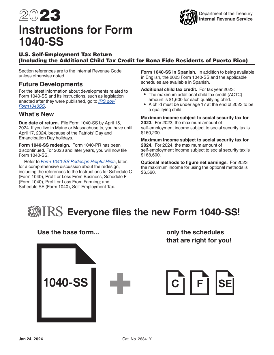Instructions for IRS Form 1040-SS U.S. Self-employment Tax Return (Including the Additional Child Tax Credit for Bona Fide Residents of Puerto Rico), Page 1