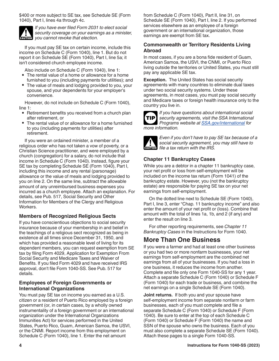 Instructions for IRS Form 1040-SS U.S. Self-employment Tax Return (Including the Additional Child Tax Credit for Bona Fide Residents of Puerto Rico), Page 4