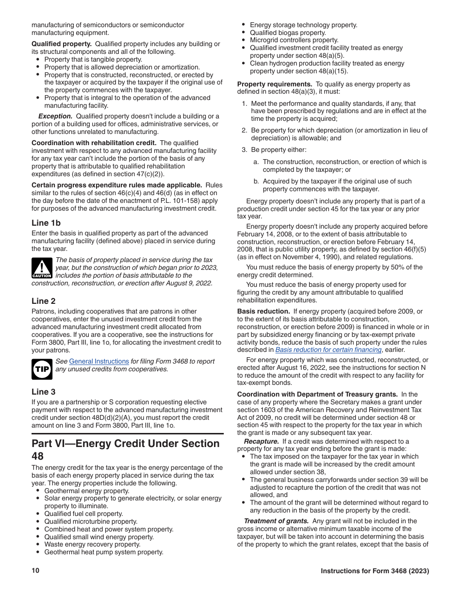Instructions for IRS Form 3468 Investment Credit, Page 10