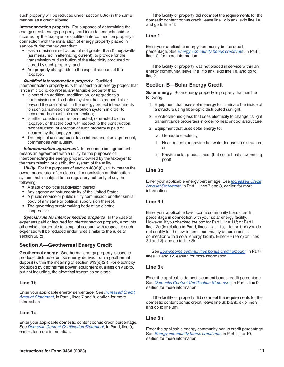 Instructions for IRS Form 3468 Investment Credit, Page 11