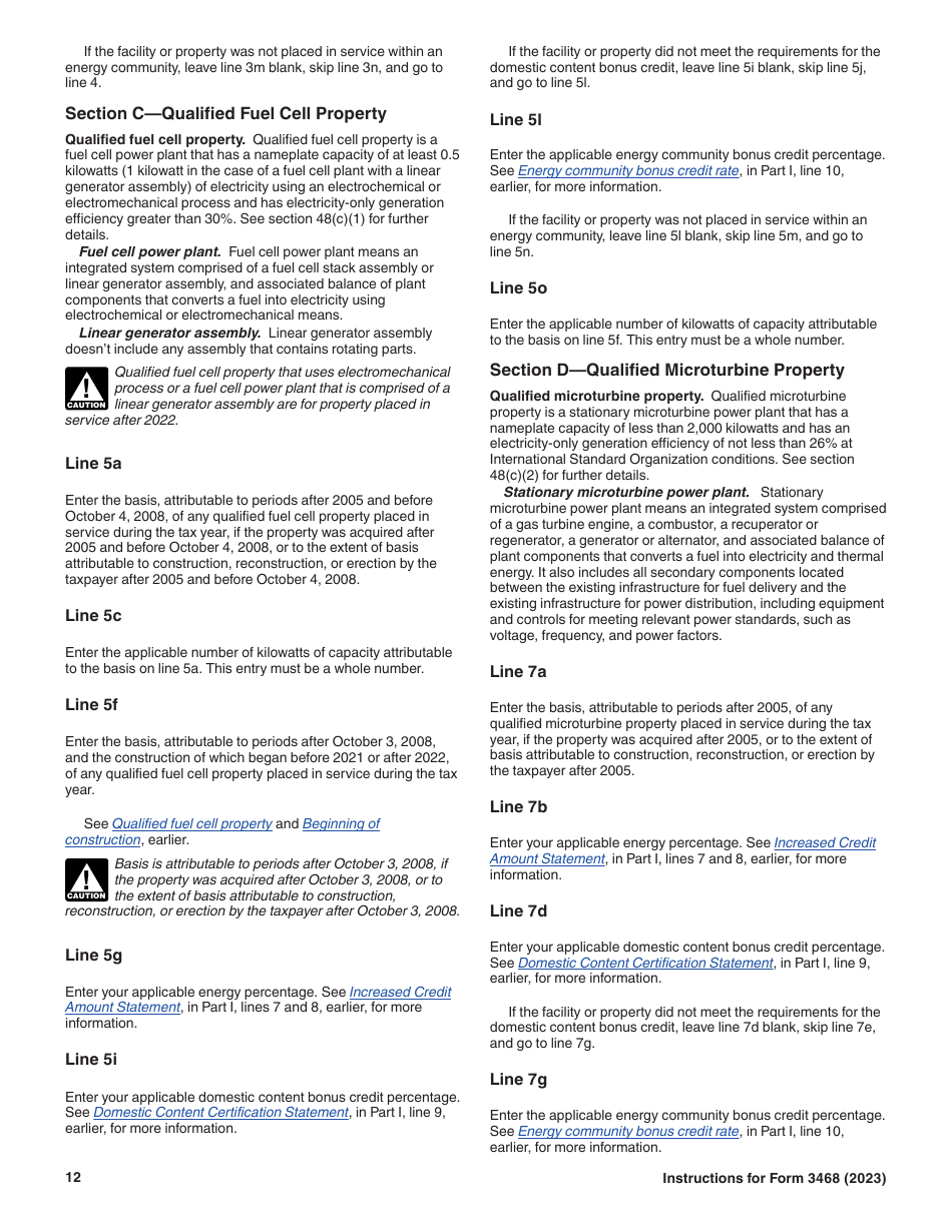 Instructions for IRS Form 3468 Investment Credit, Page 12