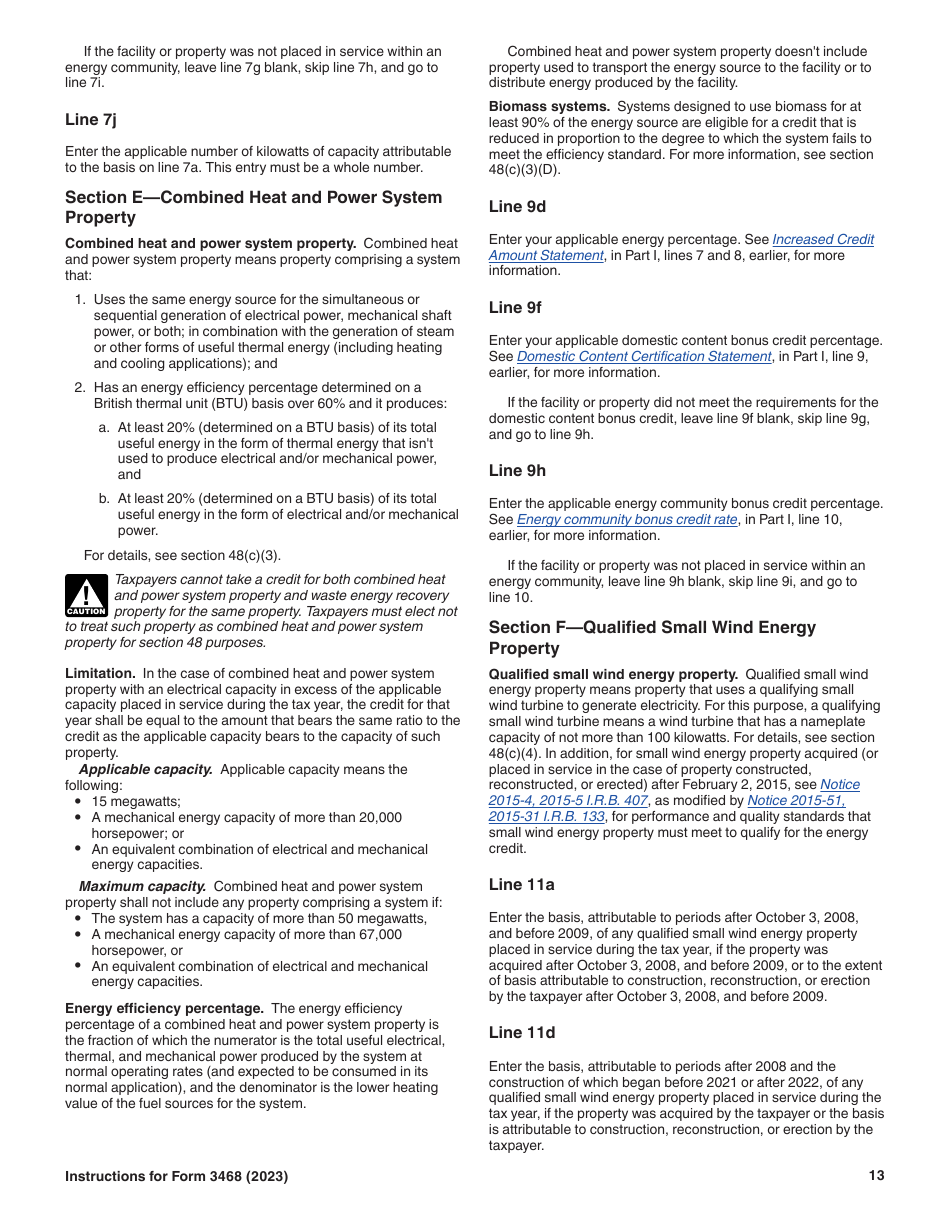 Instructions for IRS Form 3468 Investment Credit, Page 13