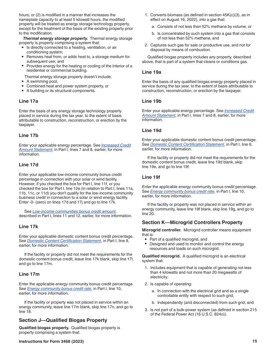 Instructions for IRS Form 3468 Investment Credit, Page 15