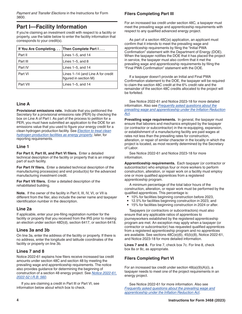 Instructions for IRS Form 3468 Investment Credit, Page 4