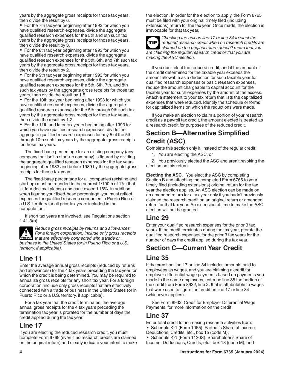 Instructions for IRS Form 6765 Credit for Increasing Research Activities, Page 4