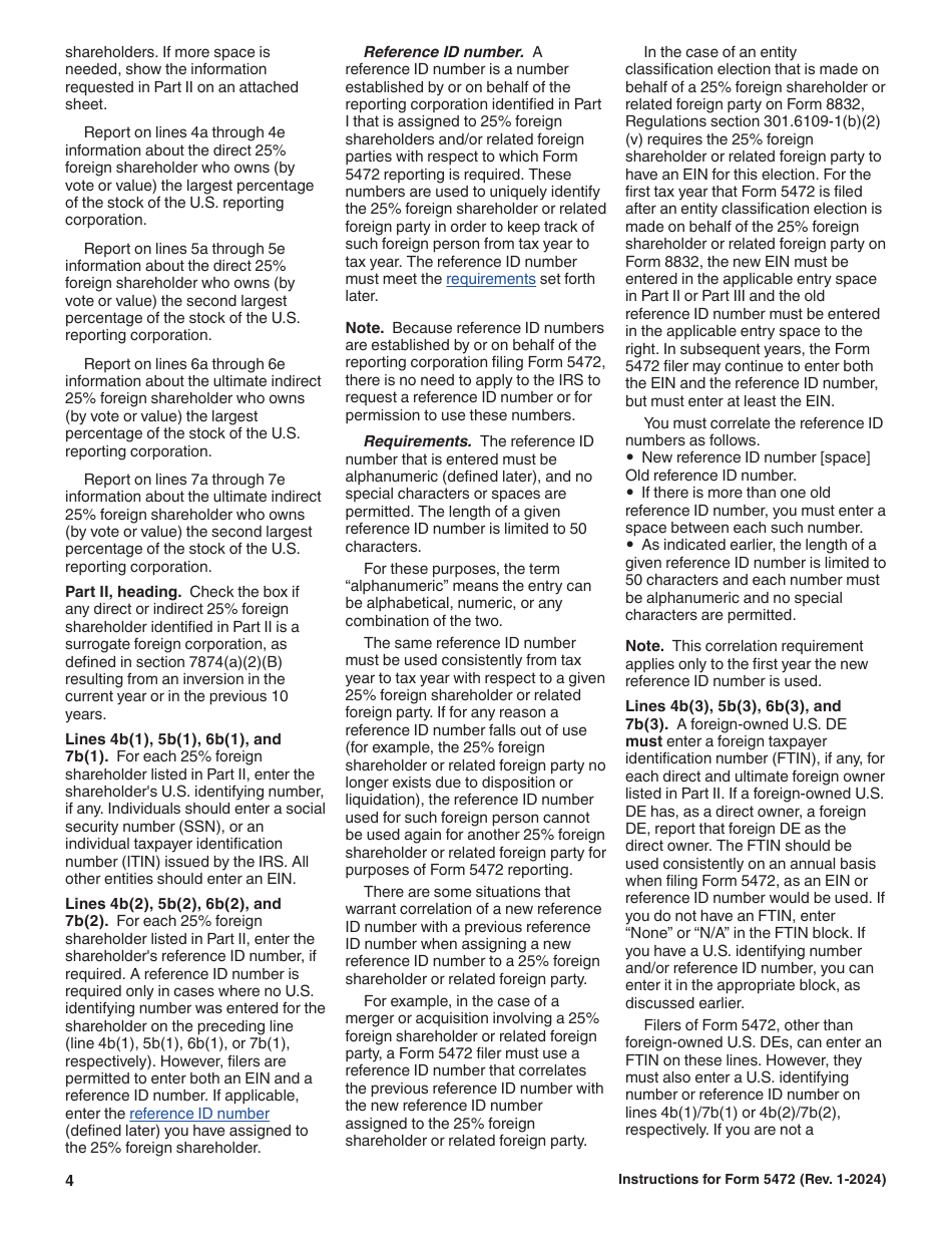 Instructions for IRS Form 5472 Information Return of a 25% Foreign-Owned U.S. Corporation or a Foreign Corporation Engaged in a U.S. Trade or Business, Page 4