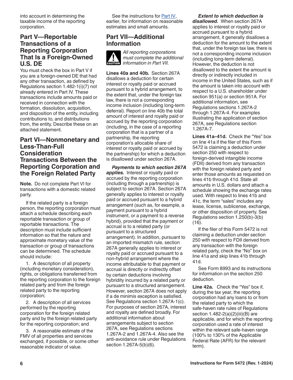 Instructions for IRS Form 5472 Information Return of a 25% Foreign-Owned U.S. Corporation or a Foreign Corporation Engaged in a U.S. Trade or Business, Page 6