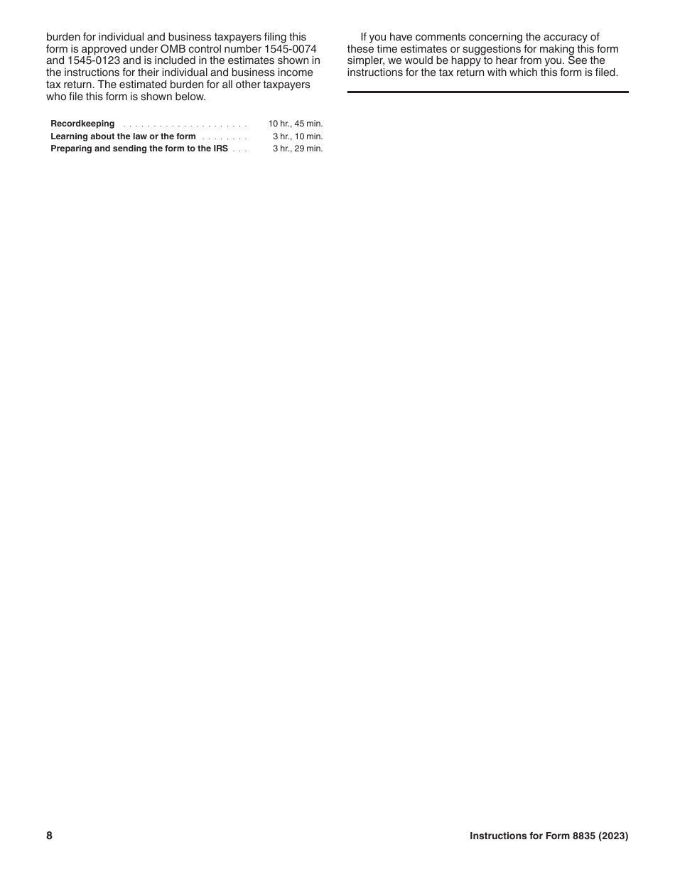 Instructions for IRS Form 8835 Renewable Electricity Production Credit, Page 8