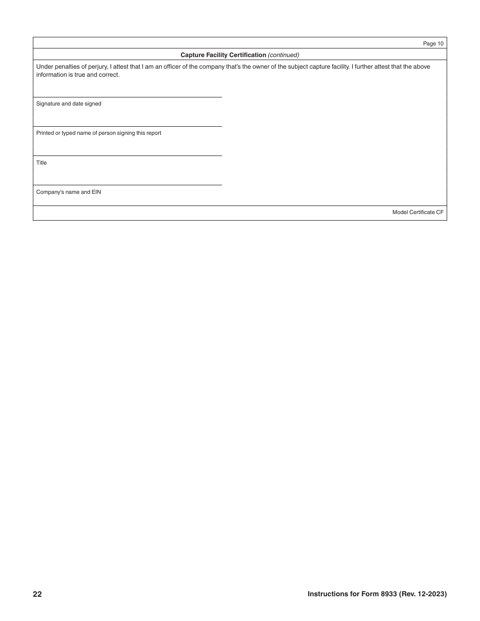 Instructions for IRS Form 8933 Carbon Oxide Sequestration Credit, Page 22