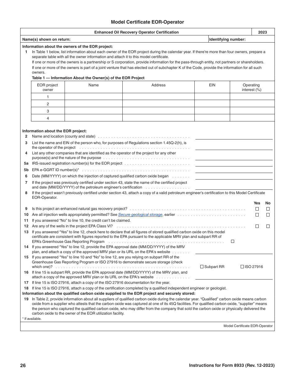 Instructions for IRS Form 8933 Carbon Oxide Sequestration Credit, Page 26