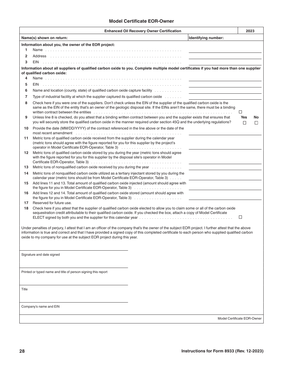 Instructions for IRS Form 8933 Carbon Oxide Sequestration Credit, Page 28