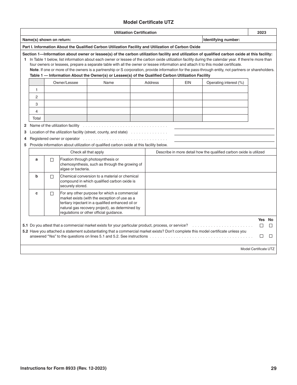 Instructions for IRS Form 8933 Carbon Oxide Sequestration Credit, Page 29