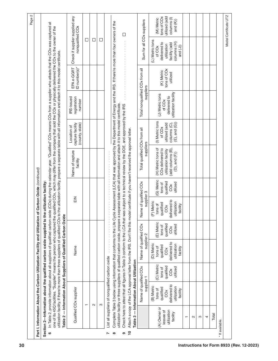 Instructions for IRS Form 8933 Carbon Oxide Sequestration Credit, Page 30