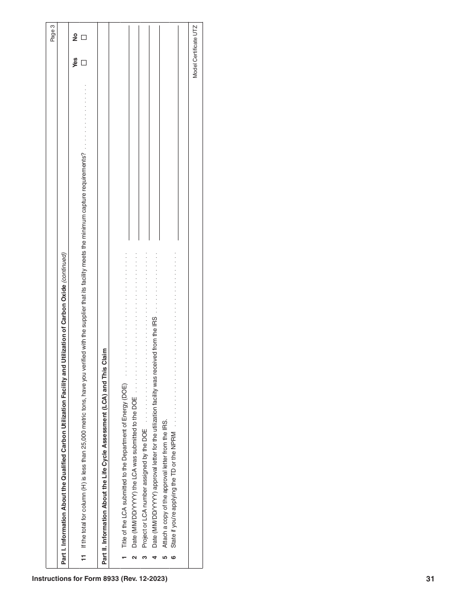 Instructions for IRS Form 8933 Carbon Oxide Sequestration Credit, Page 31