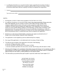 Limited Liability Company Amendment to Foreign Registration Statement - Iowa, Page 2