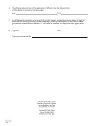 Limited Liability Company Foreign Registration Statement - Iowa, Page 2