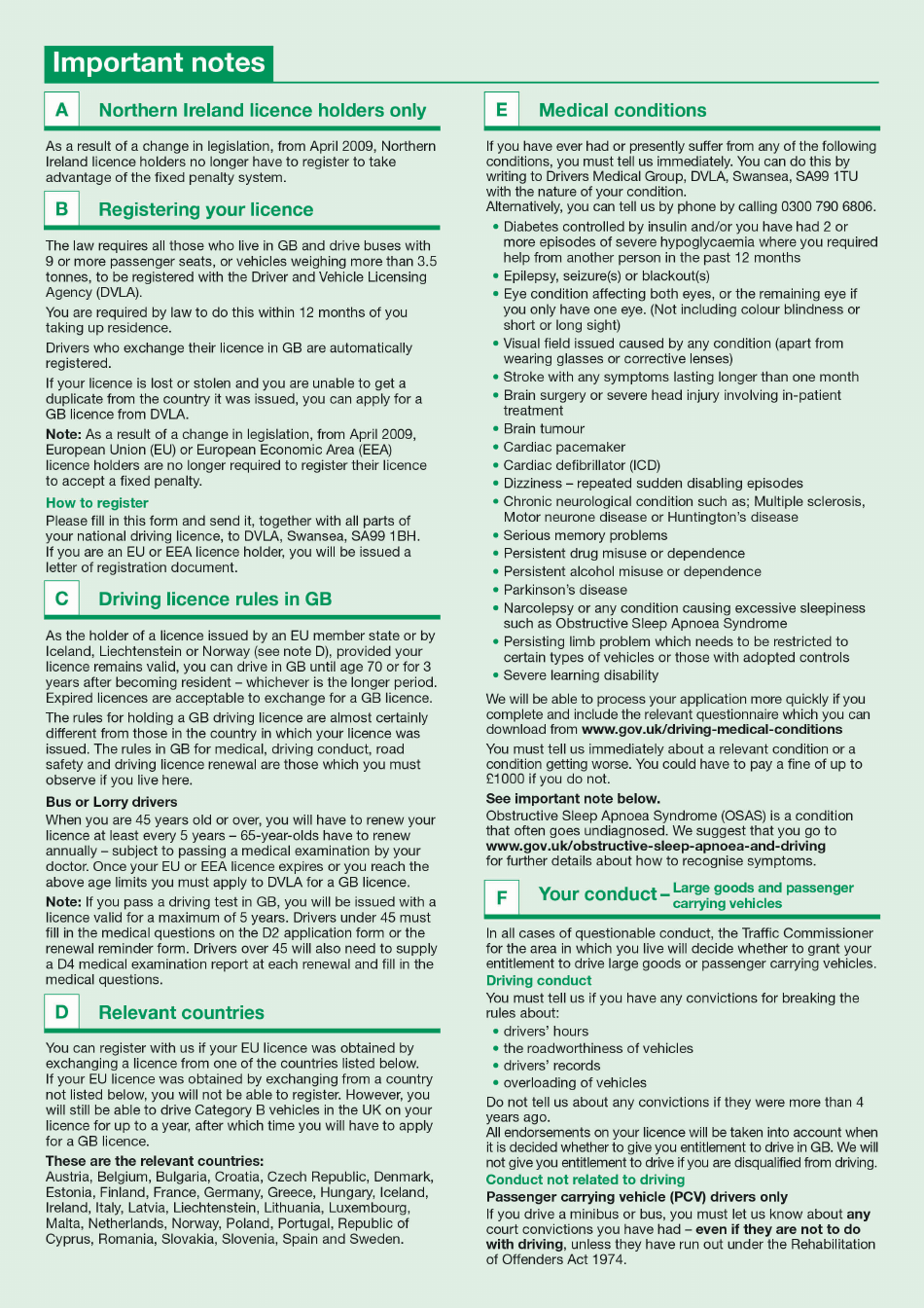 Form D9 Application to Register a Non-gb Driving License - United Kingdom, Page 3