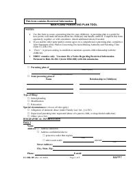 Form CC-DR-109 Maryland Parenting Plan Tool - Maryland
