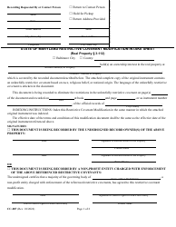 Form CC-087 State of Maryland Restrictive Covenant Modification Intake Sheet - Maryland