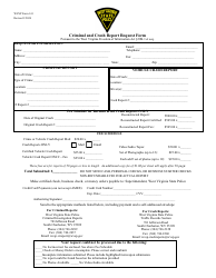 Document preview: WVSP Form 141 Criminal and Crash Report Request Form - West Virginia
