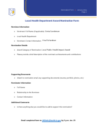Local Health Department Award Nomination Form - Indiana, Page 2