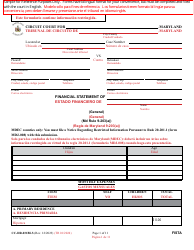 Document preview: Form CC-DR-031BLS Financial Statement - Maryland (English/Spanish)