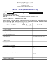 Document preview: Nh Birth Parent Updated Medical History - New Hampshire