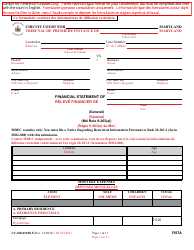 Form CC-DR-031BLF Financial Statement (General) - Maryland (English/French)