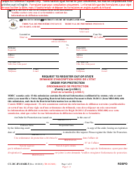Document preview: Form CC-DC-DV-016BLF Request to Register out-Of-State - Maryland (English/French)