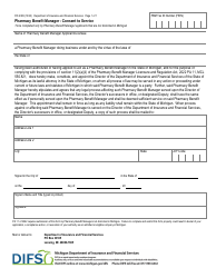 Document preview: Form FIS2389 Pharmacy Benefit Manager - Consent to Service - Michigan