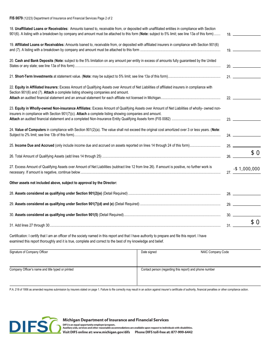 Form FIS0079 - 2023 - Fill Out, Sign Online and Download Fillable PDF ...