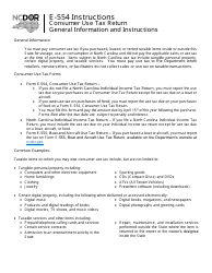 Document preview: Instructions for Form E-554 Consumer Use Tax Return - North Carolina, 2024