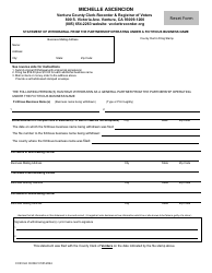 Form CCR CLK03 Statement of Withdrawal From the Partnership Operating Under a Fictitious Business Name - Ventura County, California