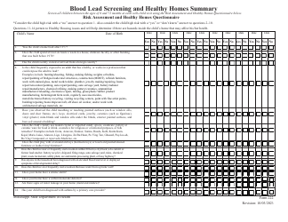 Form 222 Blood Lead Screening and Healthy Homes Summary - Mississippi