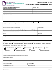 Document preview: Out-of-State Transportation Request Form - Utah