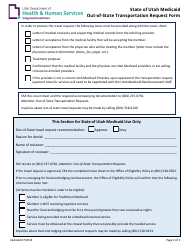 Out-of-State Transportation Request Form - Utah, Page 2