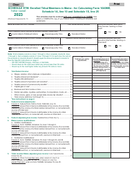 Document preview: Form 1040ME Schedule ETM Enrolled Tribal Members in Maine - for Calculating Form 1040me,schedule 1a, Line 10 and Schedule 1s, Line 25 - Maine, 2023