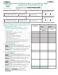 Form 1040ME Schedule ETM Enrolled Tribal Members in Maine - for Calculating Form 1040me,schedule 1a, Line 10 and Schedule 1s, Line 25 - Maine