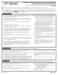 Document preview: Instructions for Form MV-82F Vehicle Registration/Title Application - New York (French)