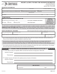 Document preview: Form FS-25 Request and Reply for New York Insurance Information - New York