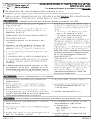 Document preview: Instructions for Form MV-82FC Vehicle Registration/Title Application - New York (French Creole)