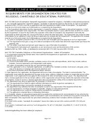 Form REV-F005 Application for Sales/Use Tax Exemption for Religious/Charitable/Educational Organizations - Nevada, Page 3
