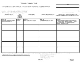 Form REV-F016 Application for Contractor Refund - Nevada, Page 3