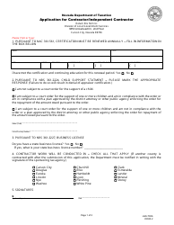 Document preview: Form LGS-T006 Application for Contractor/Independent Contractor - Nevada