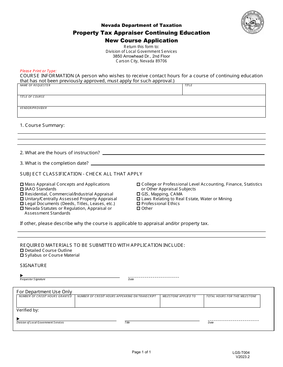 Form LGST004 Download Fillable PDF or Fill Online Property Tax