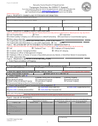 Document preview: Form 5102SBE Taxpayer Petition for Direct Appeal - Nevada, 2025