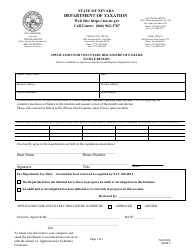 Document preview: Form TAX-C009 Application for Voluntary Disclosure of Failure to File Return - Nevada