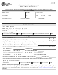 Form 3908 Test of English Proficiency (Tep) - Texas